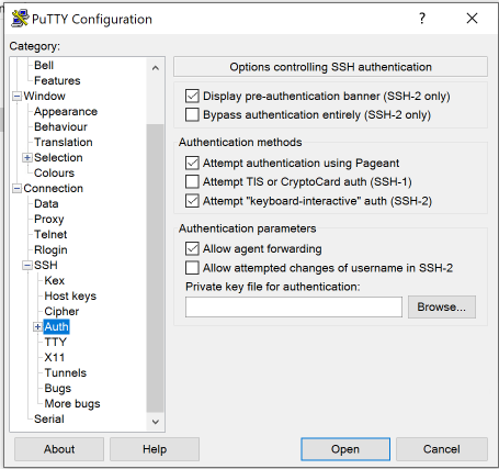 Oracle Cloud with WebLogic and ATP database - Configure ssh connection with Putty on Windows and MAC