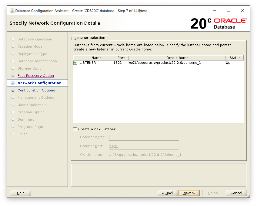 Oracle Database 20c in the Cloud - Create Database - DBCA -  Step by Step