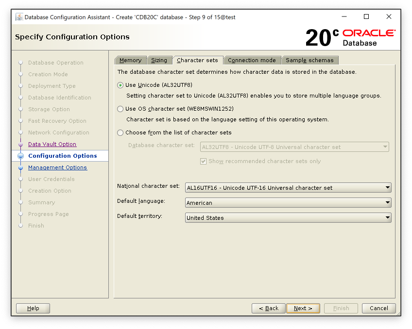 Oracle Database 20c in the Cloud - Create Database - DBCA -  Step by Step